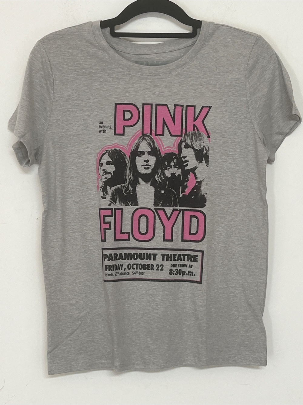 🌞 Pink Floyd by Lucky Brand Graphic Tee - Gray with Pink & Black Print unisex S